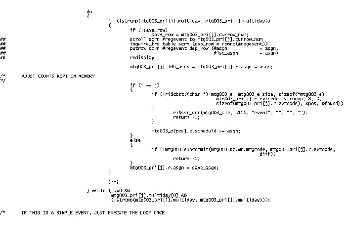 A picture of computer source code is displayed here